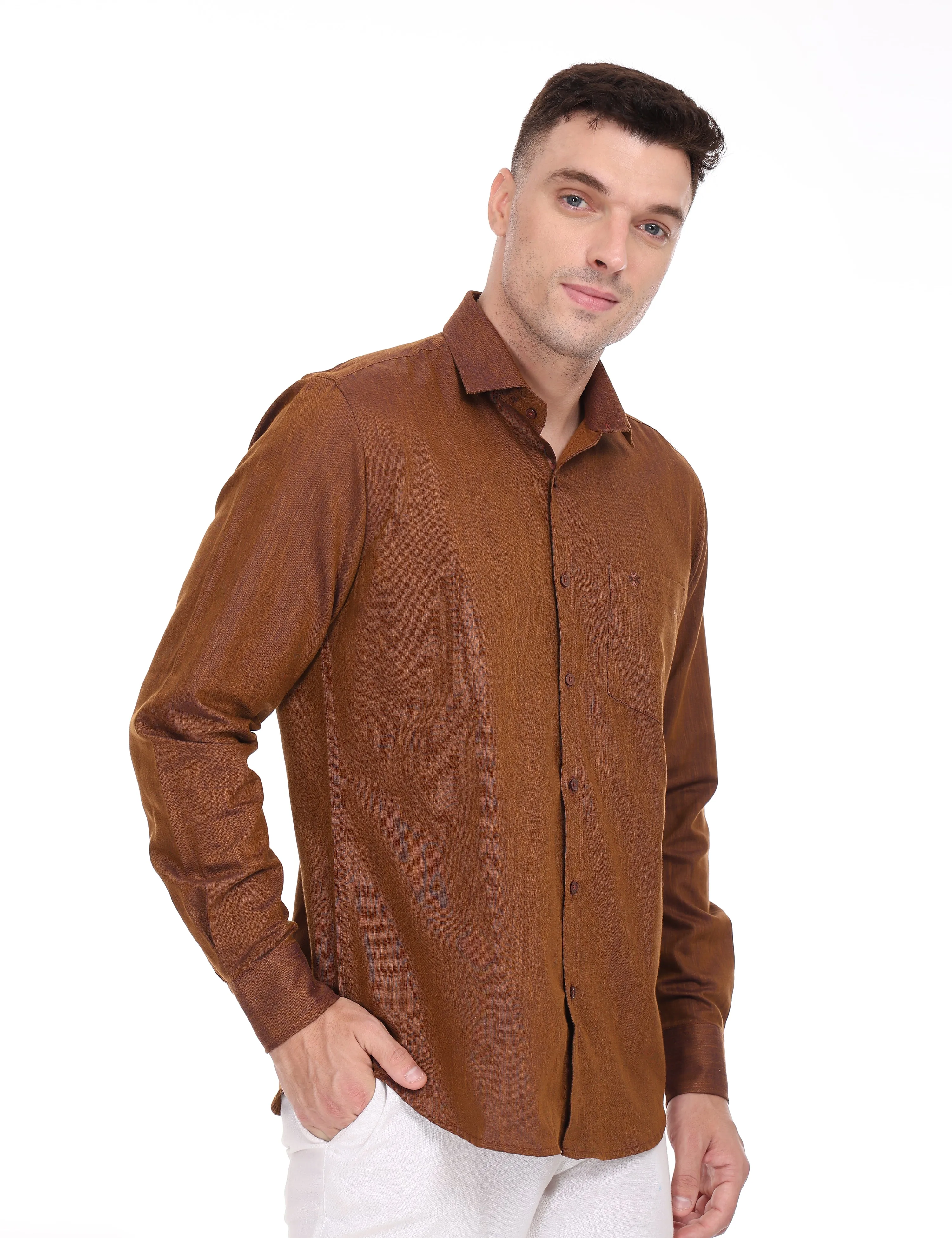 Linseed Cotton Colour Shirt Full Sleeve -17013