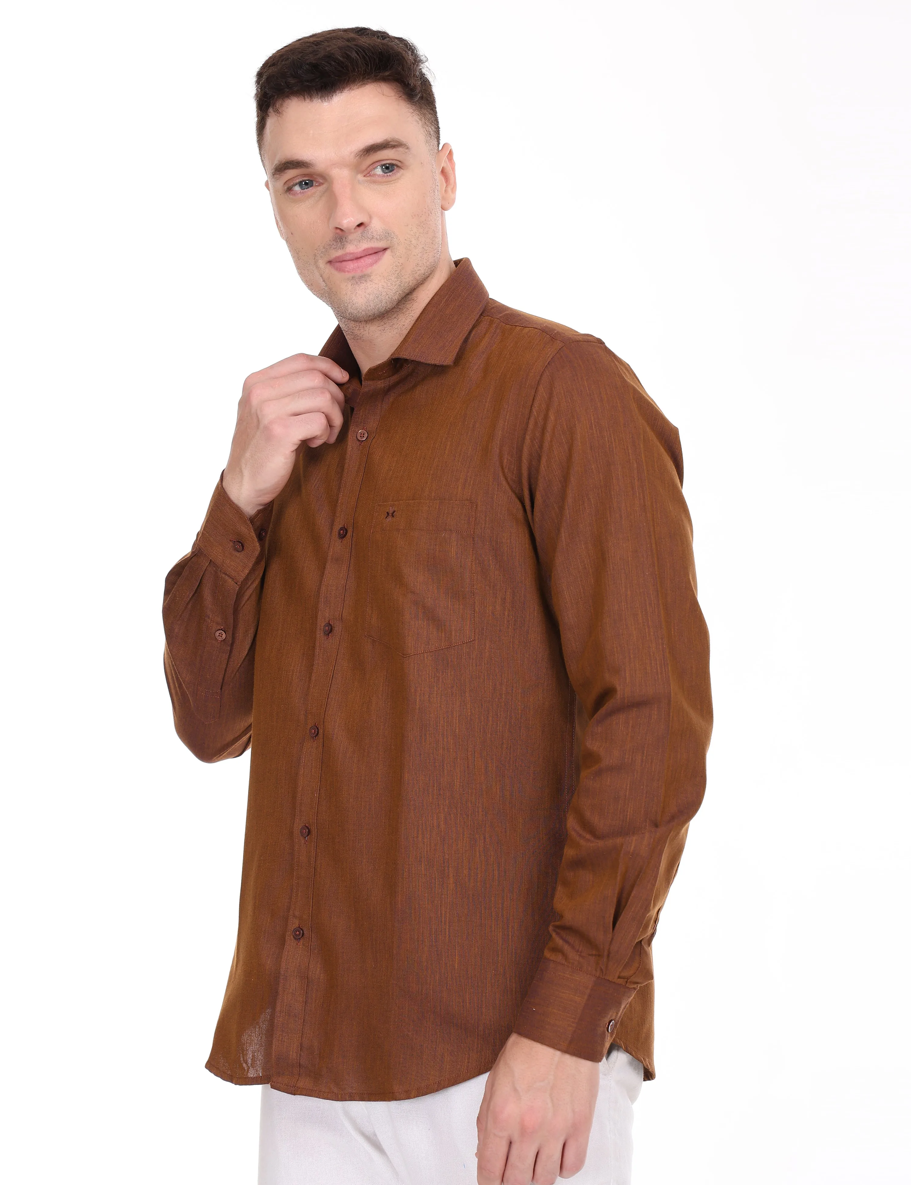 Linseed Cotton Colour Shirt Full Sleeve -17013