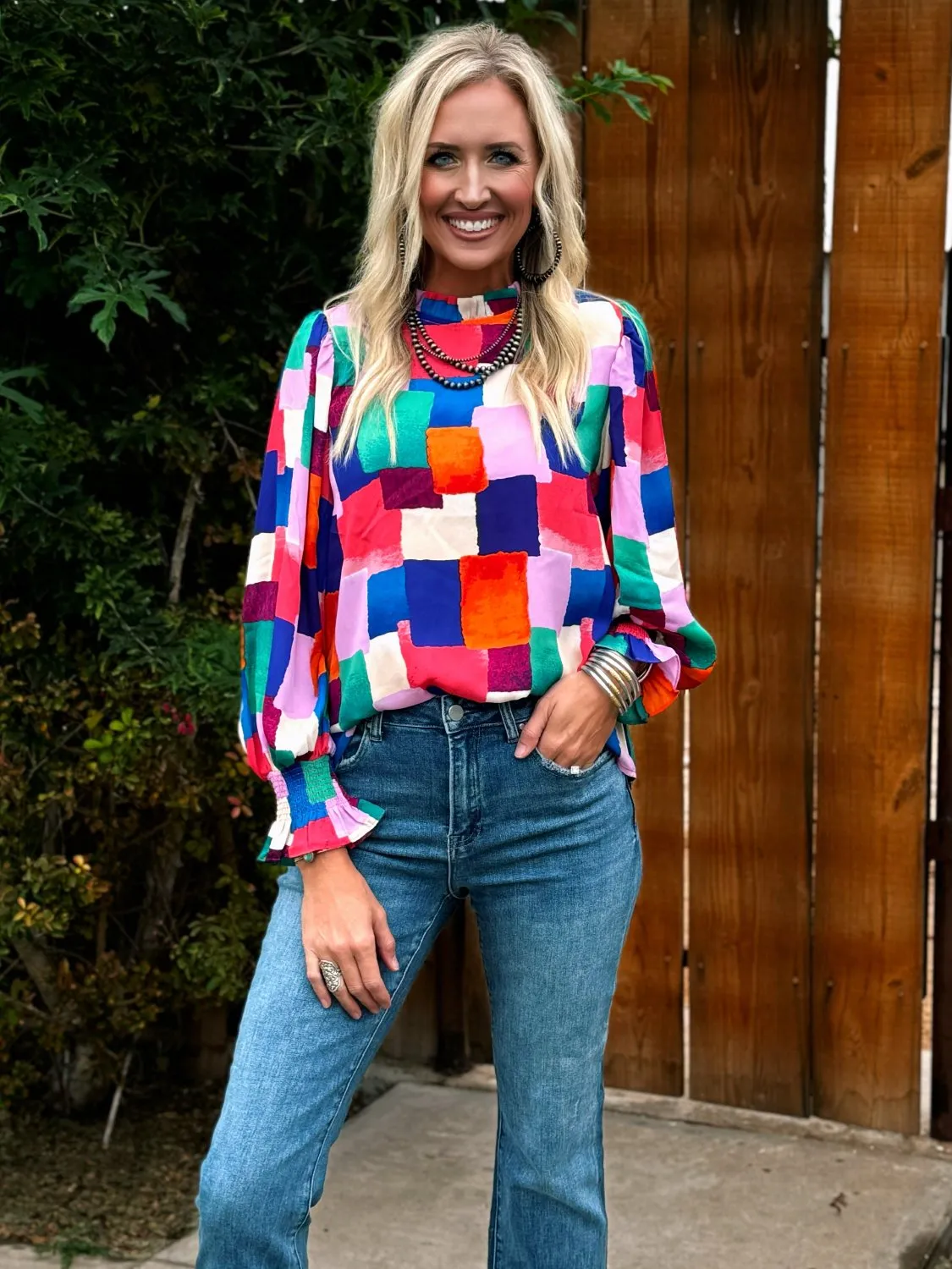 Lisa Multicolor Square Blouse