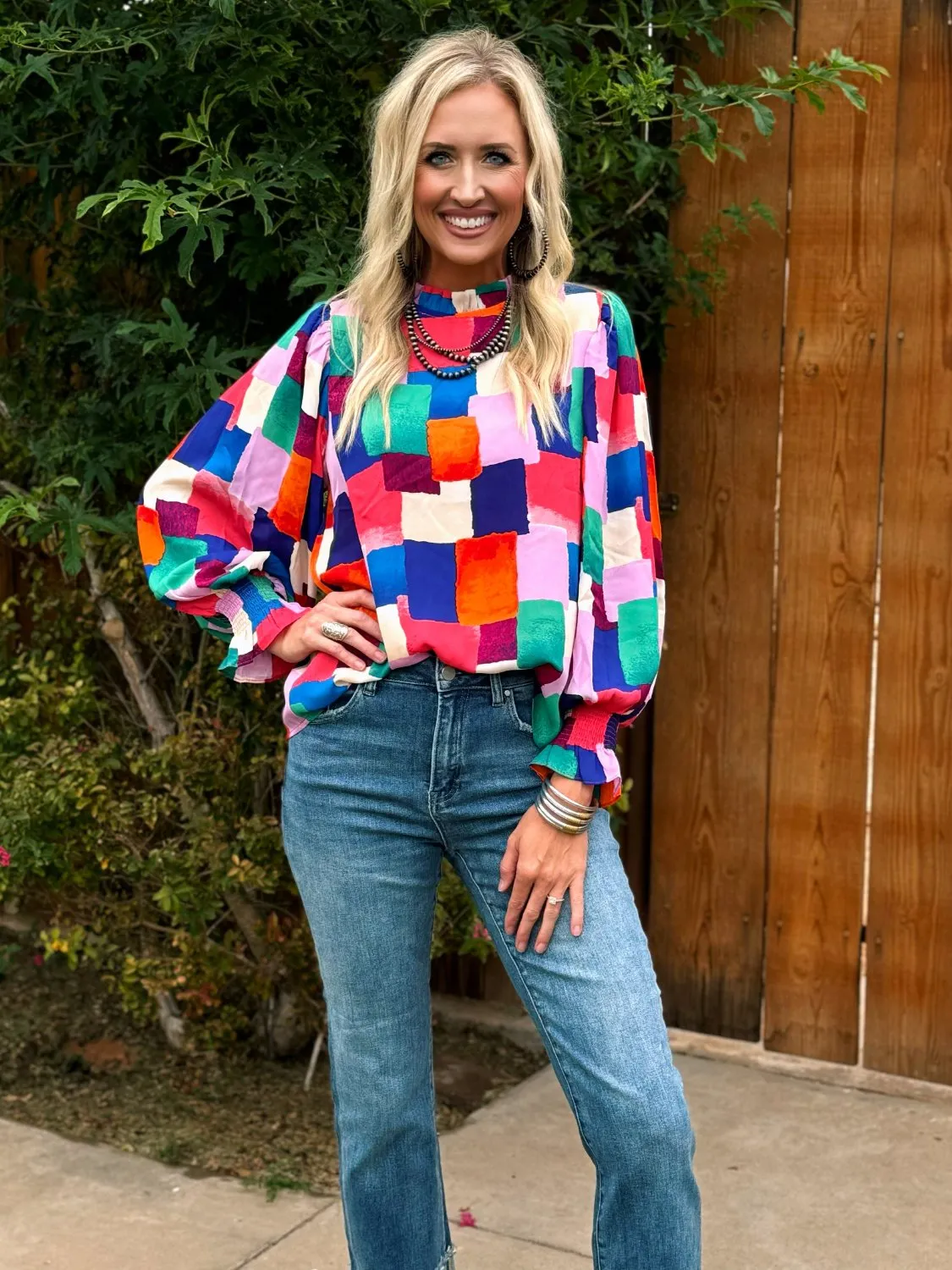 Lisa Multicolor Square Blouse