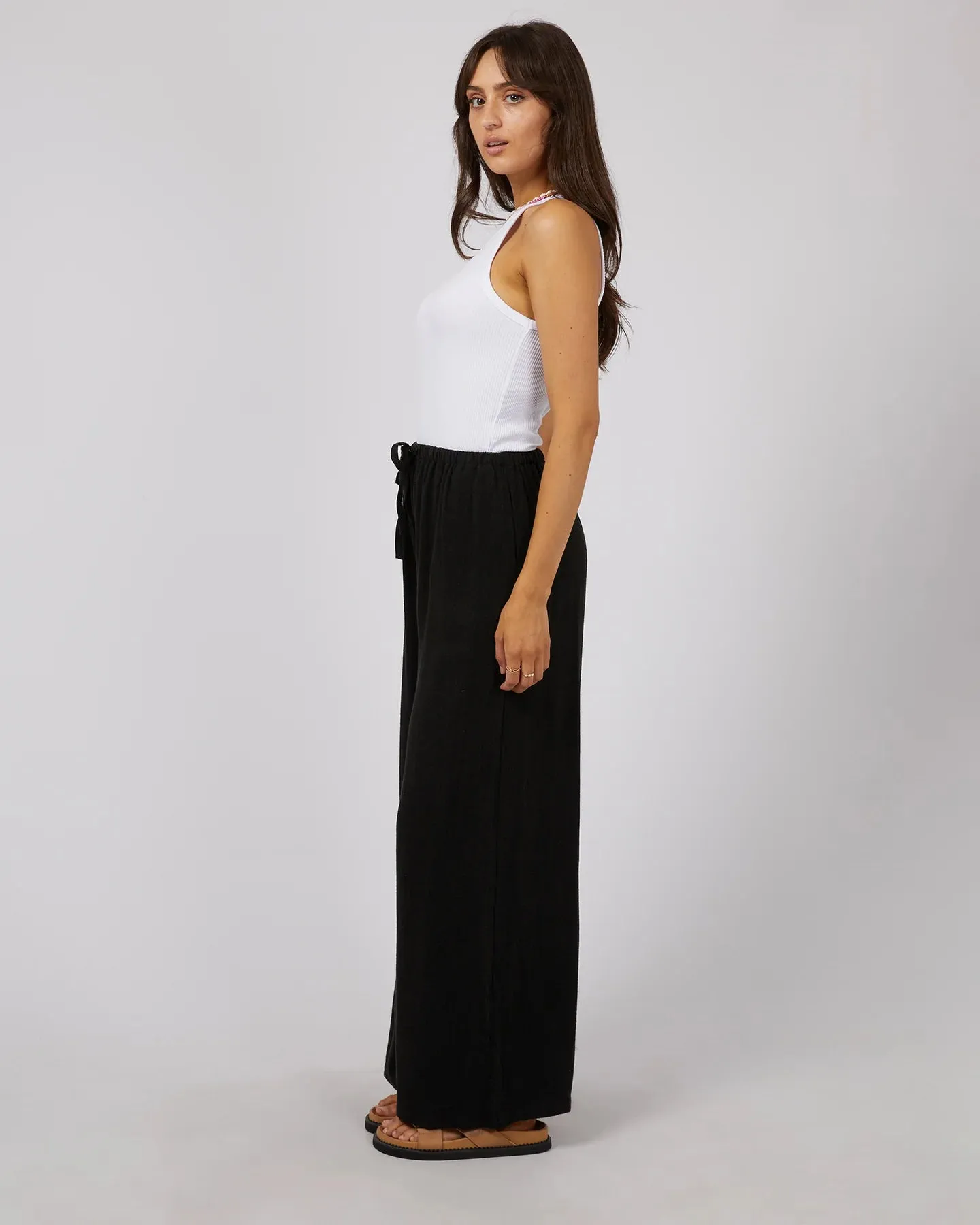 Luxe Linen Pant - Blk