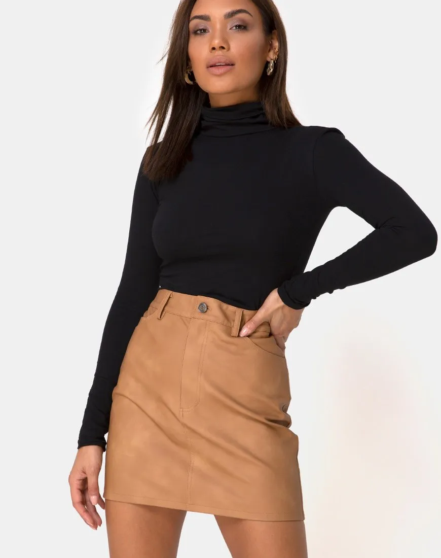 Mori Skirt in PU Brown