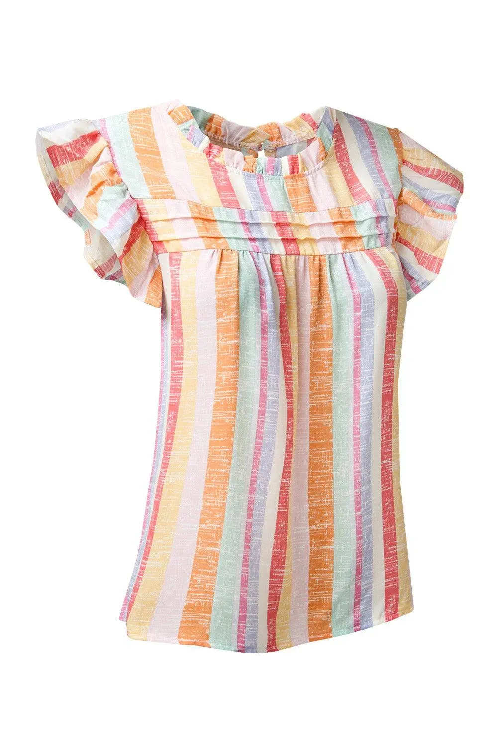 Multicolor Striped Cap Sleeve Blouse: Stylish & Comfortable Fashion