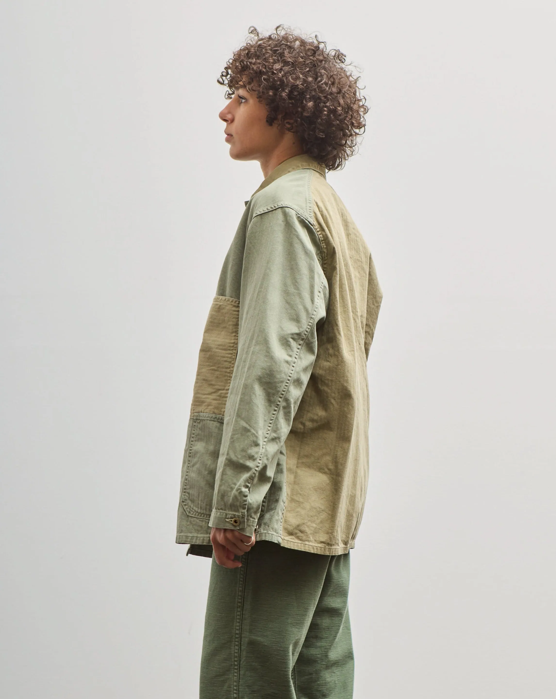 orSlow Utility Coverall, Green Herringbone