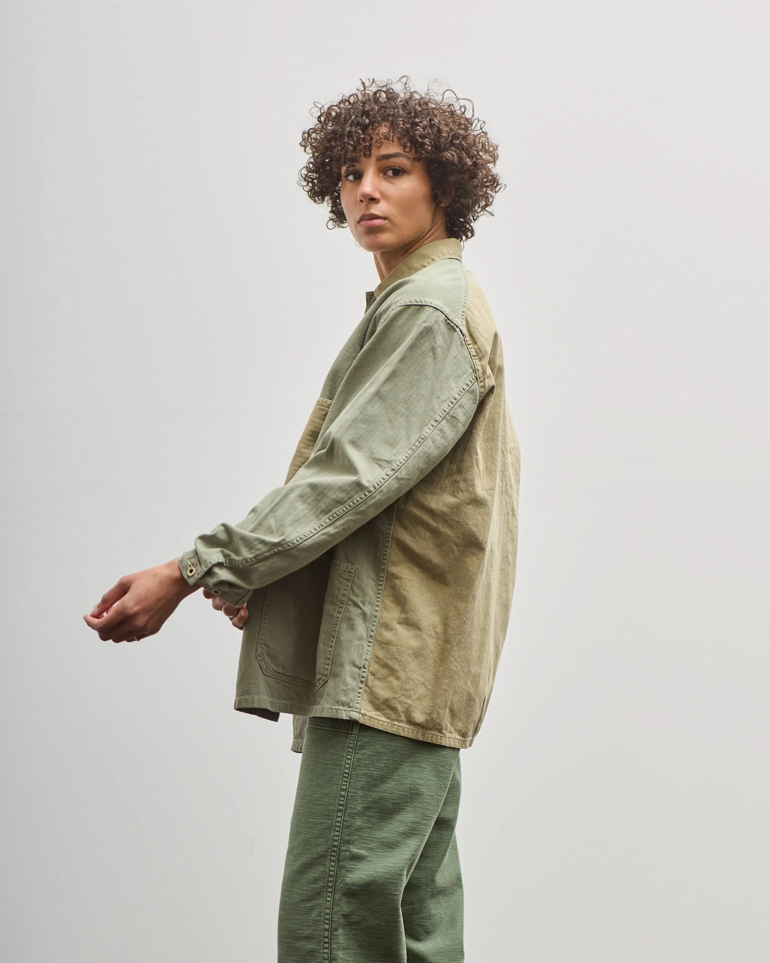 orSlow Utility Coverall, Green Herringbone