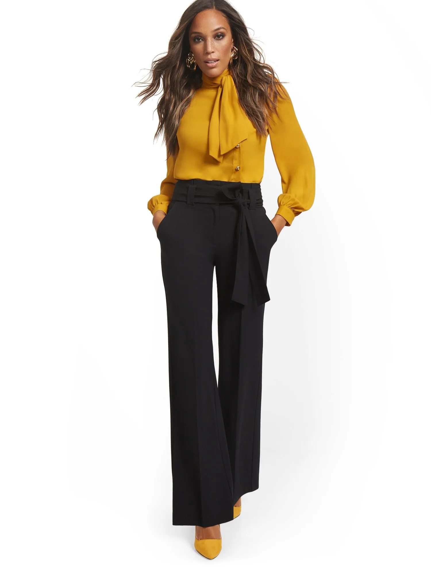 Paperbag-Waist Wide-Leg Pant - 7th Avenue