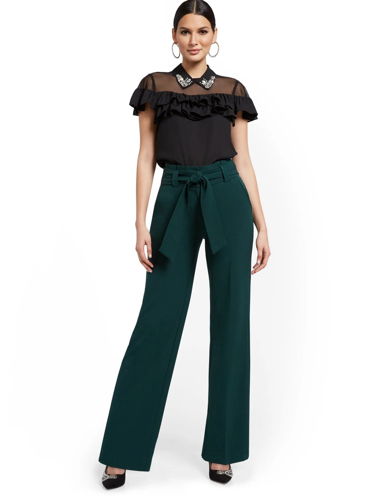 Paperbag-Waist Wide-Leg Pant - 7th Avenue