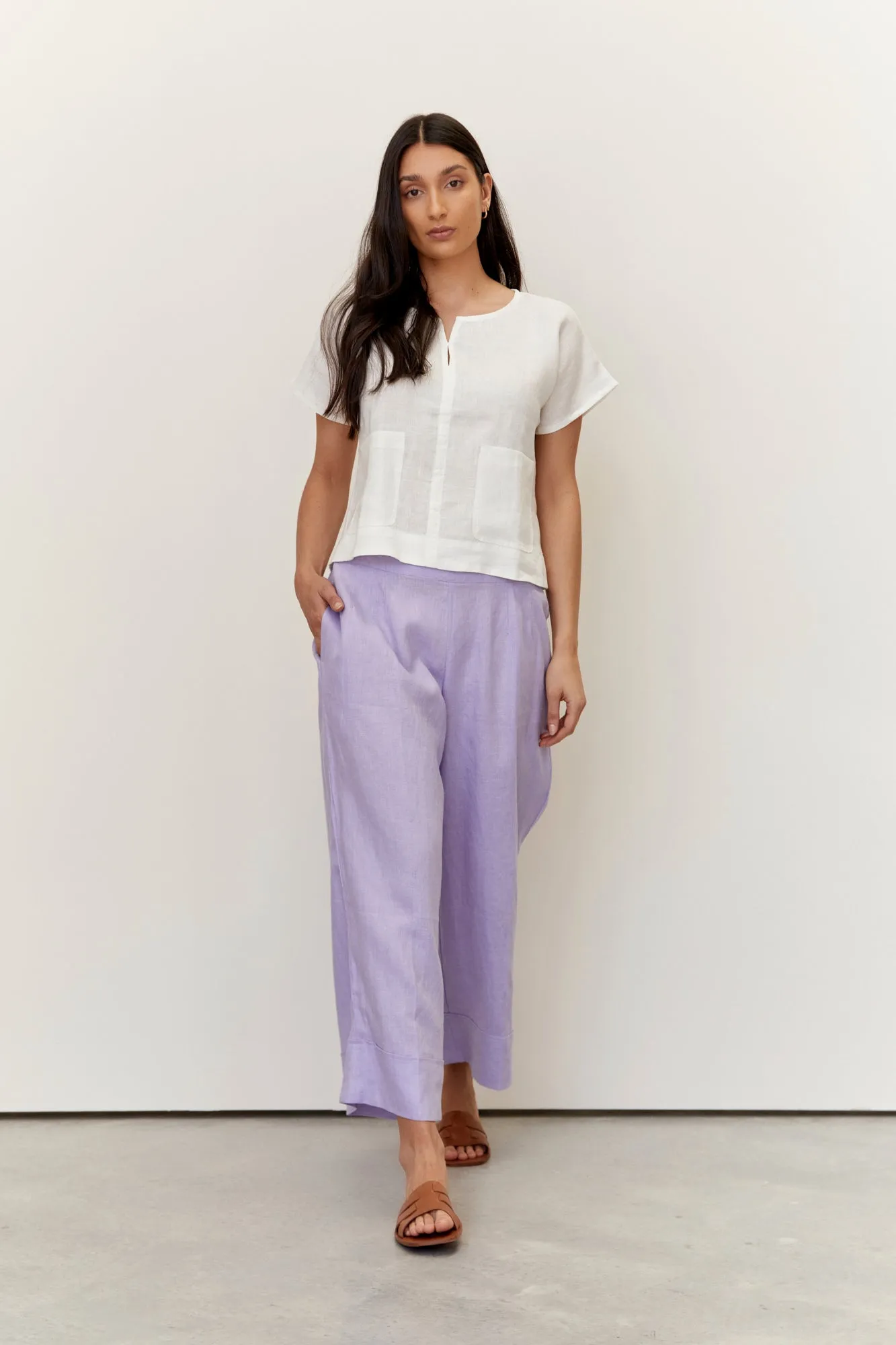 Paris Linen Pants Lilac