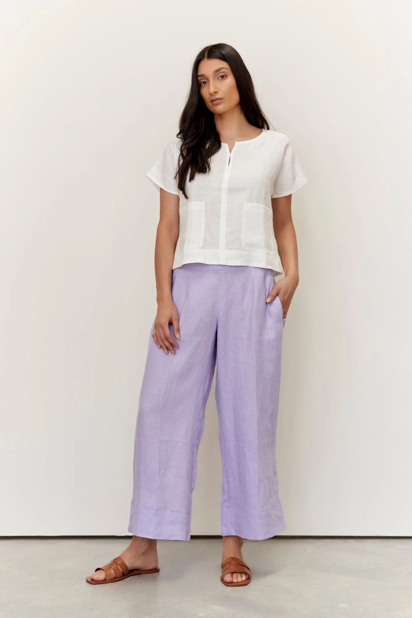 Paris Linen Pants Lilac