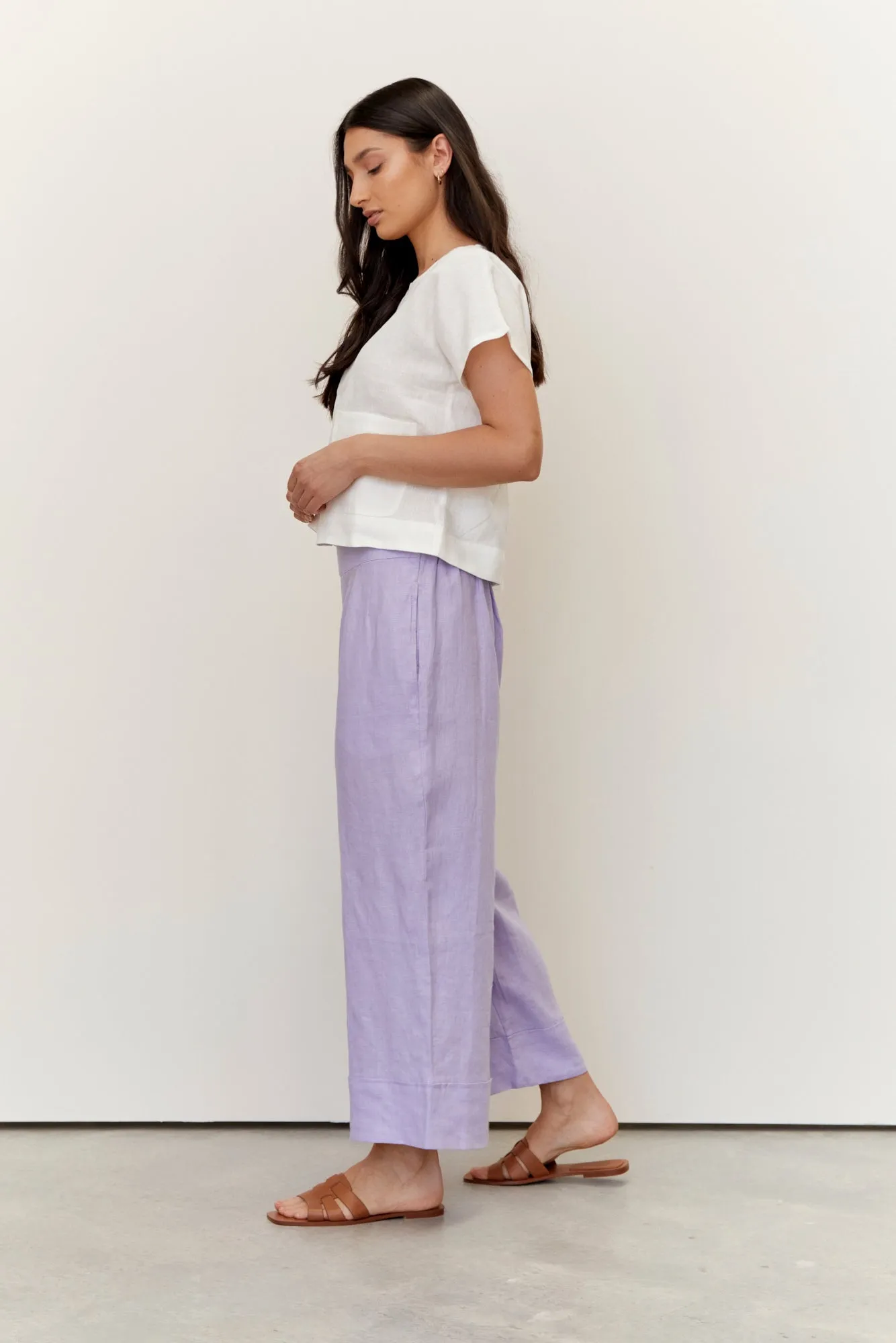 Paris Linen Pants Lilac