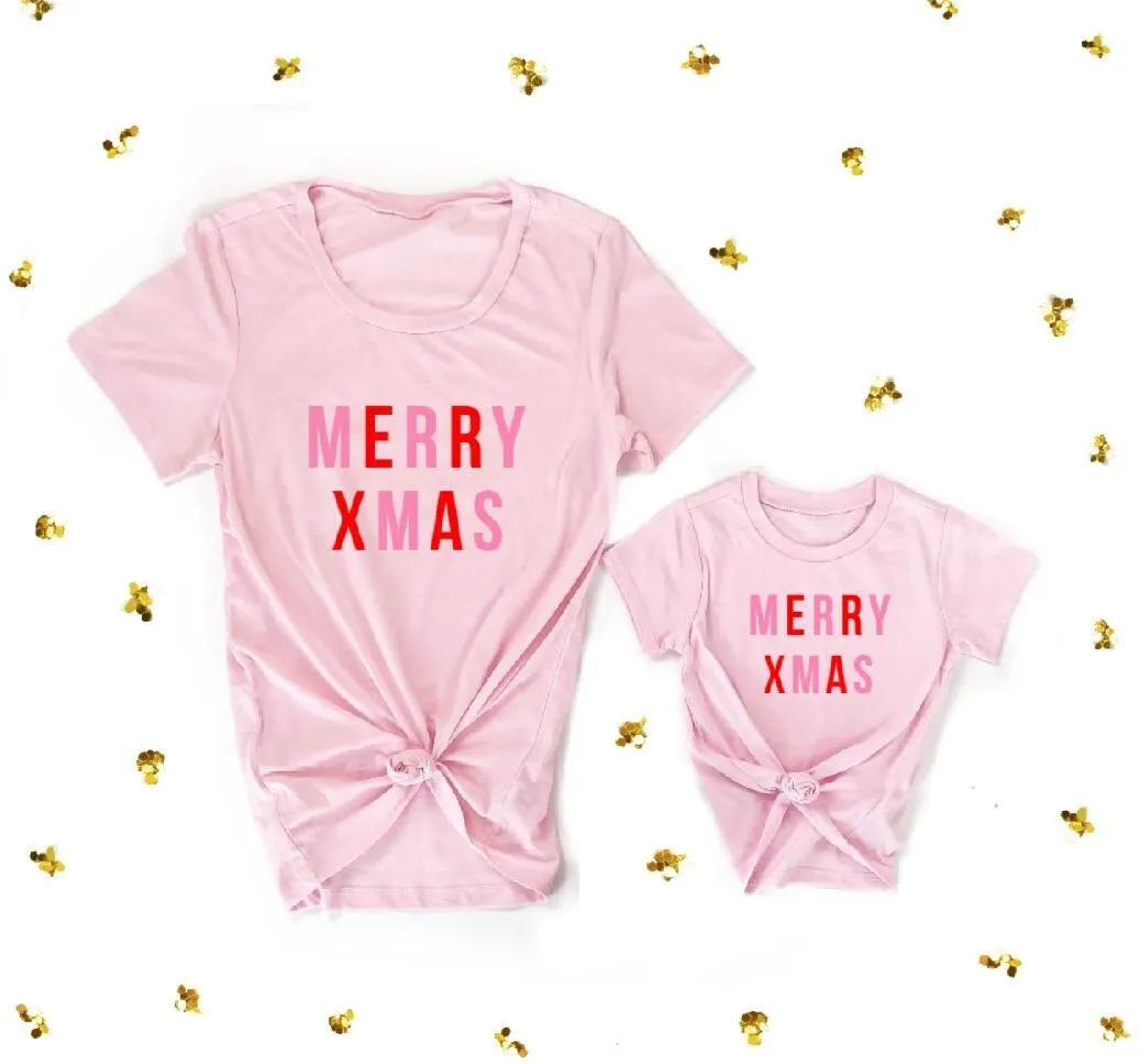 Pink Merry Xmas Matching Shirts