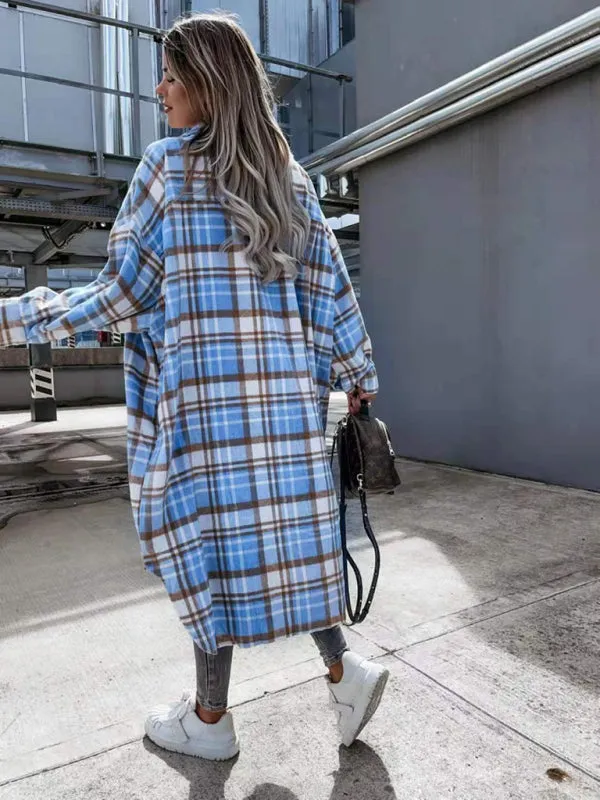 Plaid Longline Jacket Raincoat