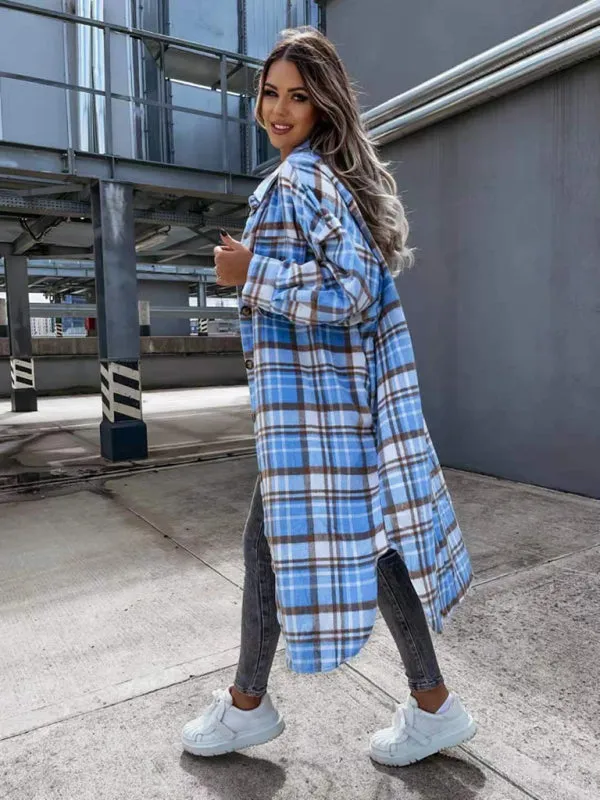 Plaid Longline Jacket Raincoat