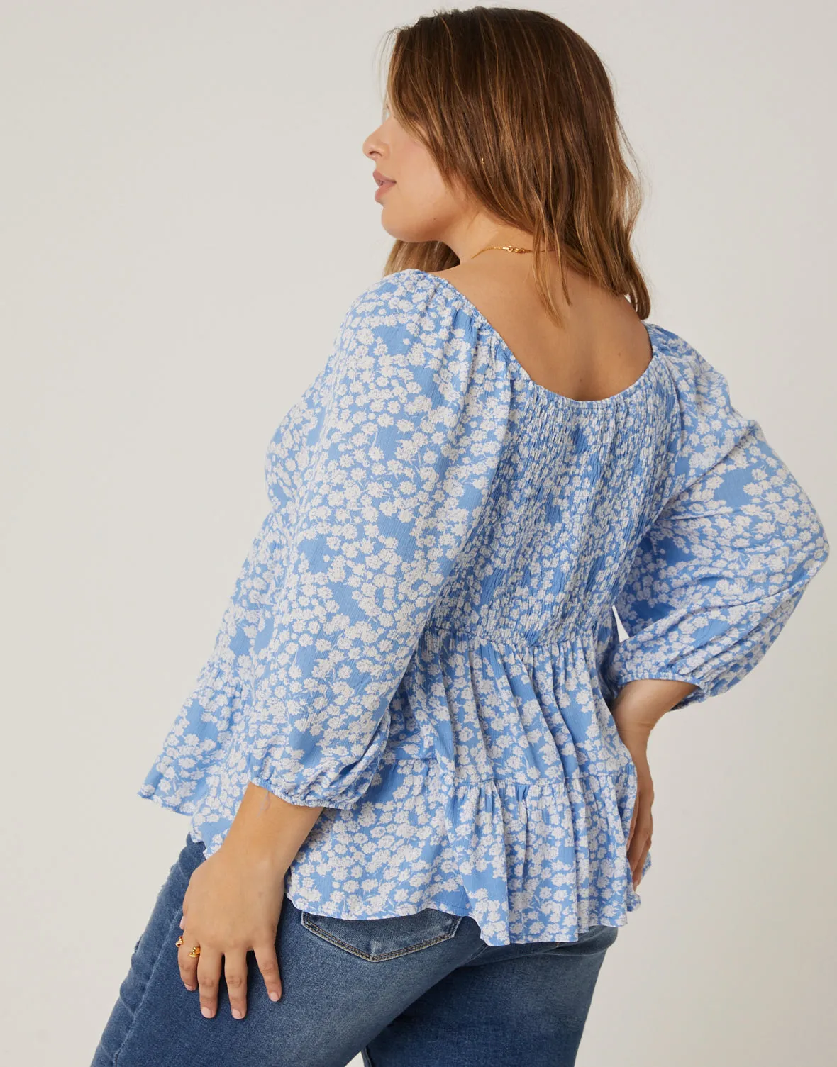 Plus Size Drapey Floral Top