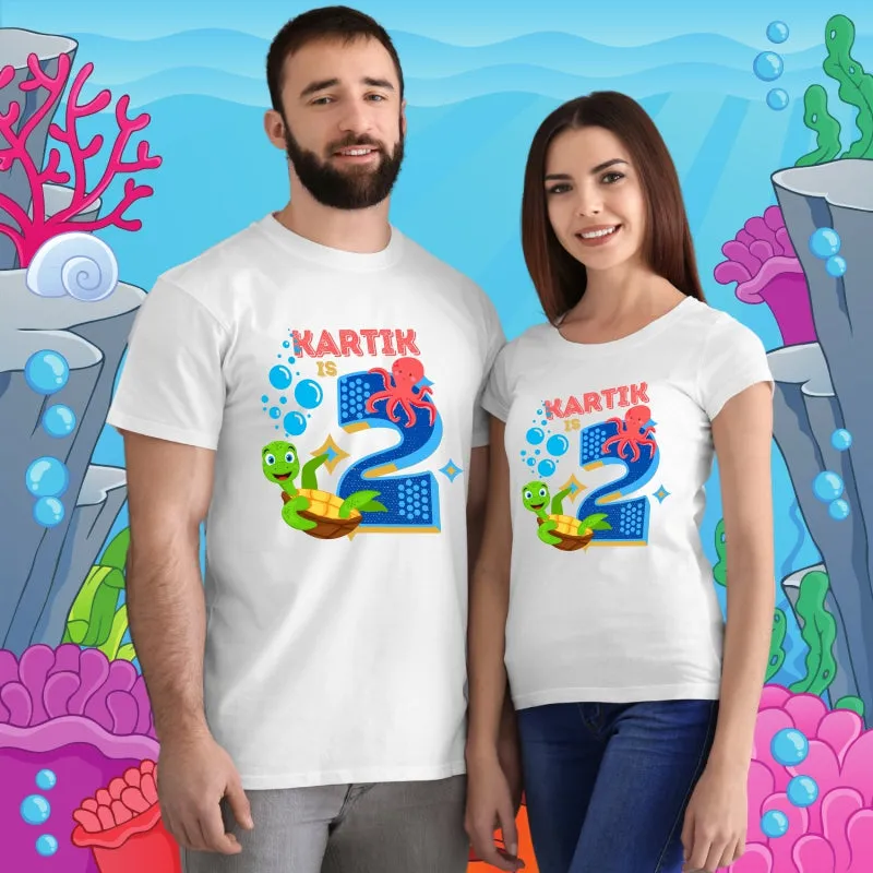 Sea Theme Second Birthday Matching Family T-Shirts