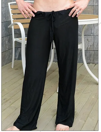 Solid Color Sexy Men's Loose Viscose Lounge Pants