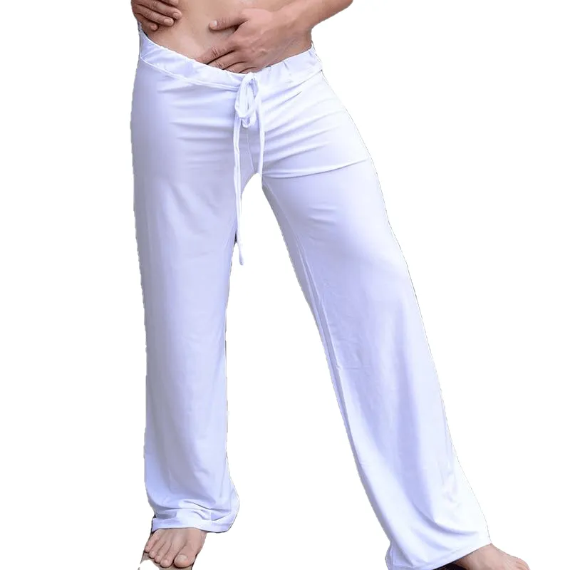 Solid Color Sexy Men's Loose Viscose Lounge Pants