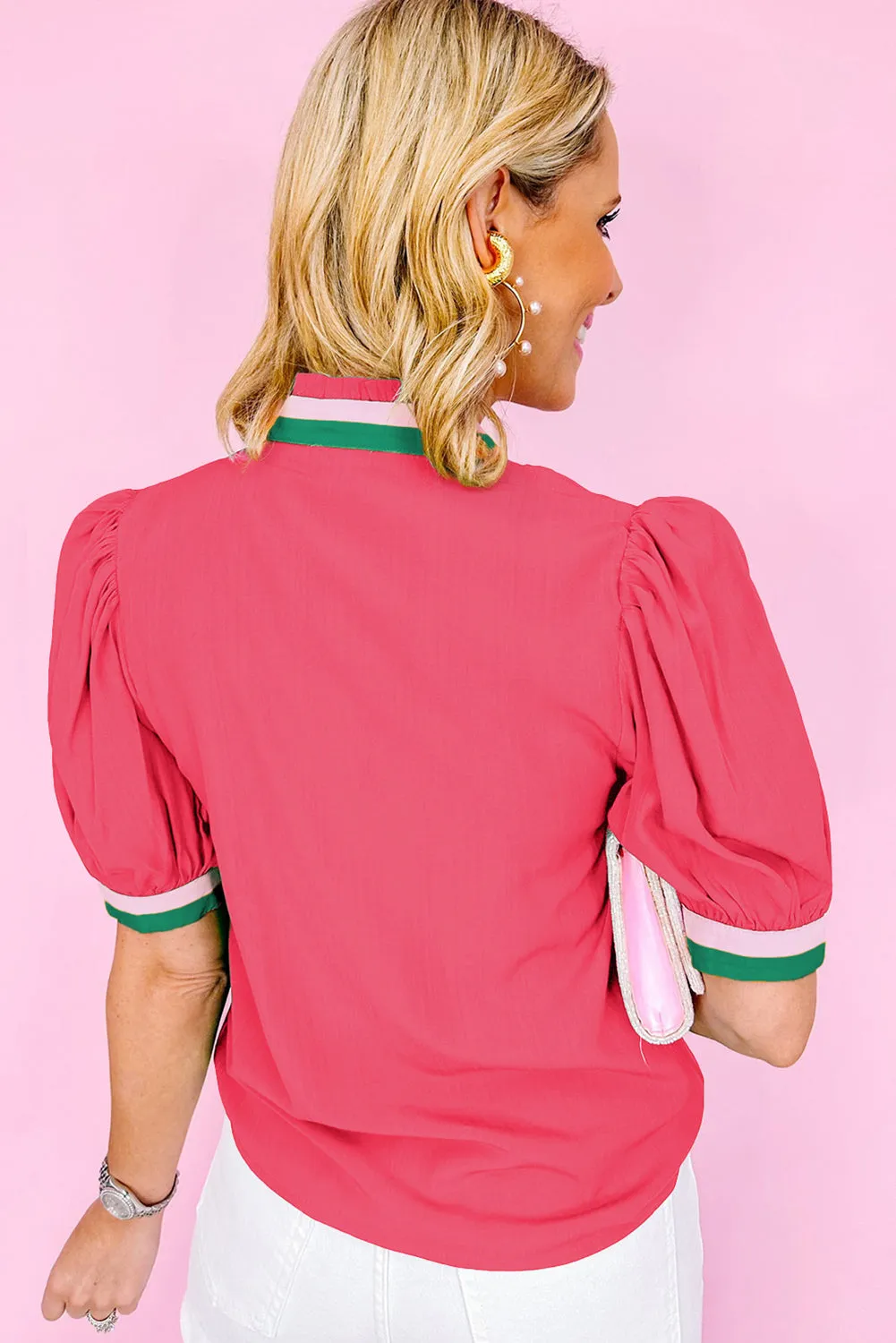 Stripe Watermelon Short Sleeve Blouse