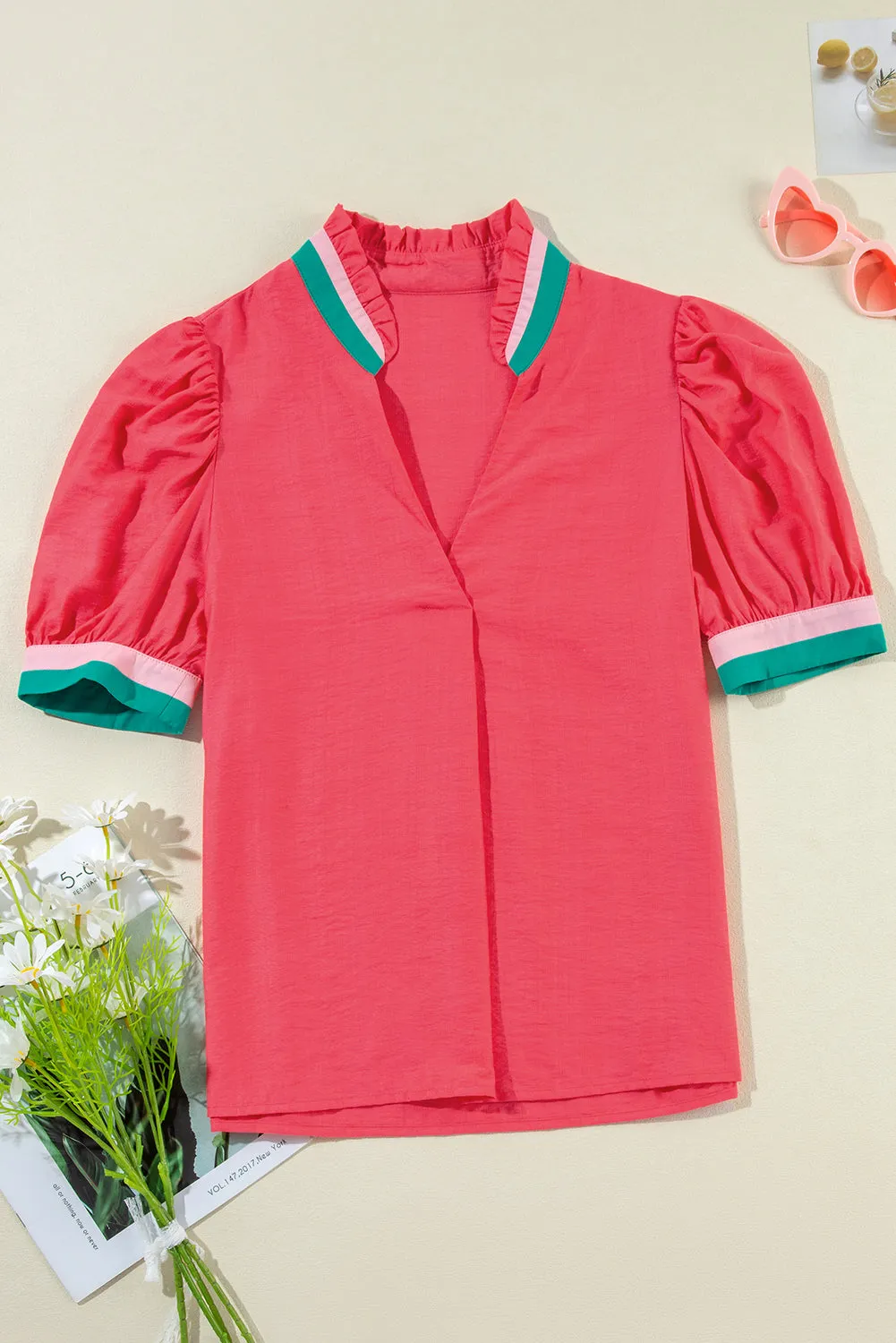 Stripe Watermelon Short Sleeve Blouse