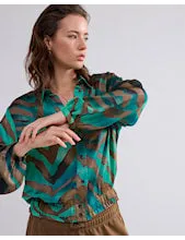 Tiger Bomber Blouse in Green