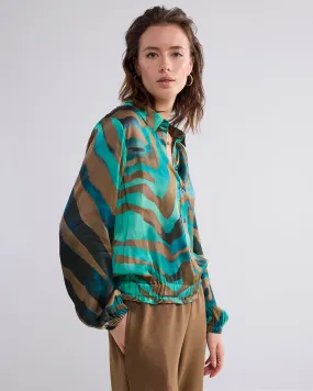 Tiger Bomber Blouse in Green