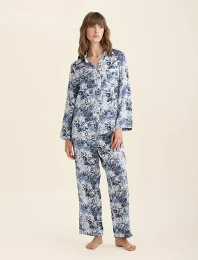 Toile De Jouy Pure Silk Full Length PJ Set