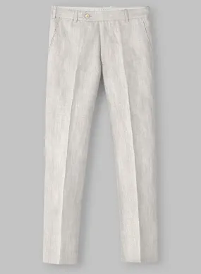 Tropical Beige Linen Pants