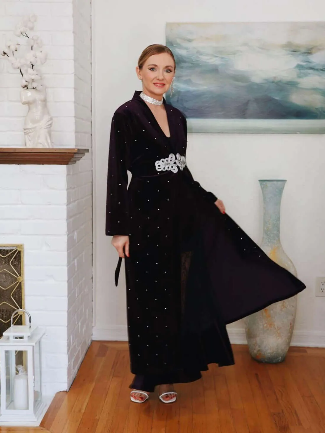 Velvet Robe Dress Set