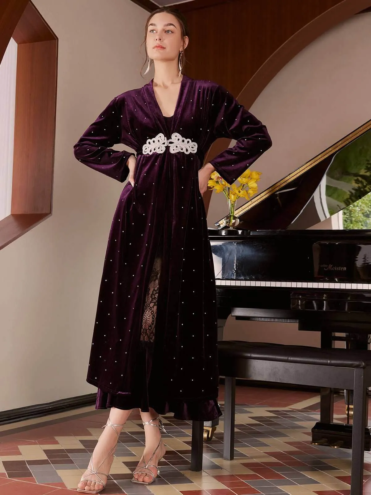 Velvet Robe Dress Set