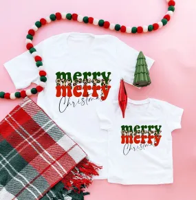 White Merry Merry Matching  Shirts