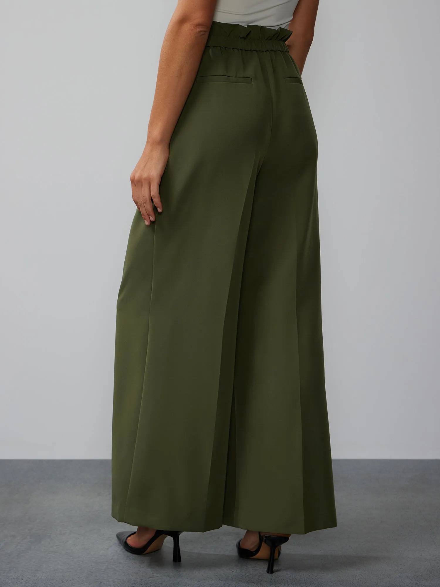 Wide Leg Paperbag Waist Pant