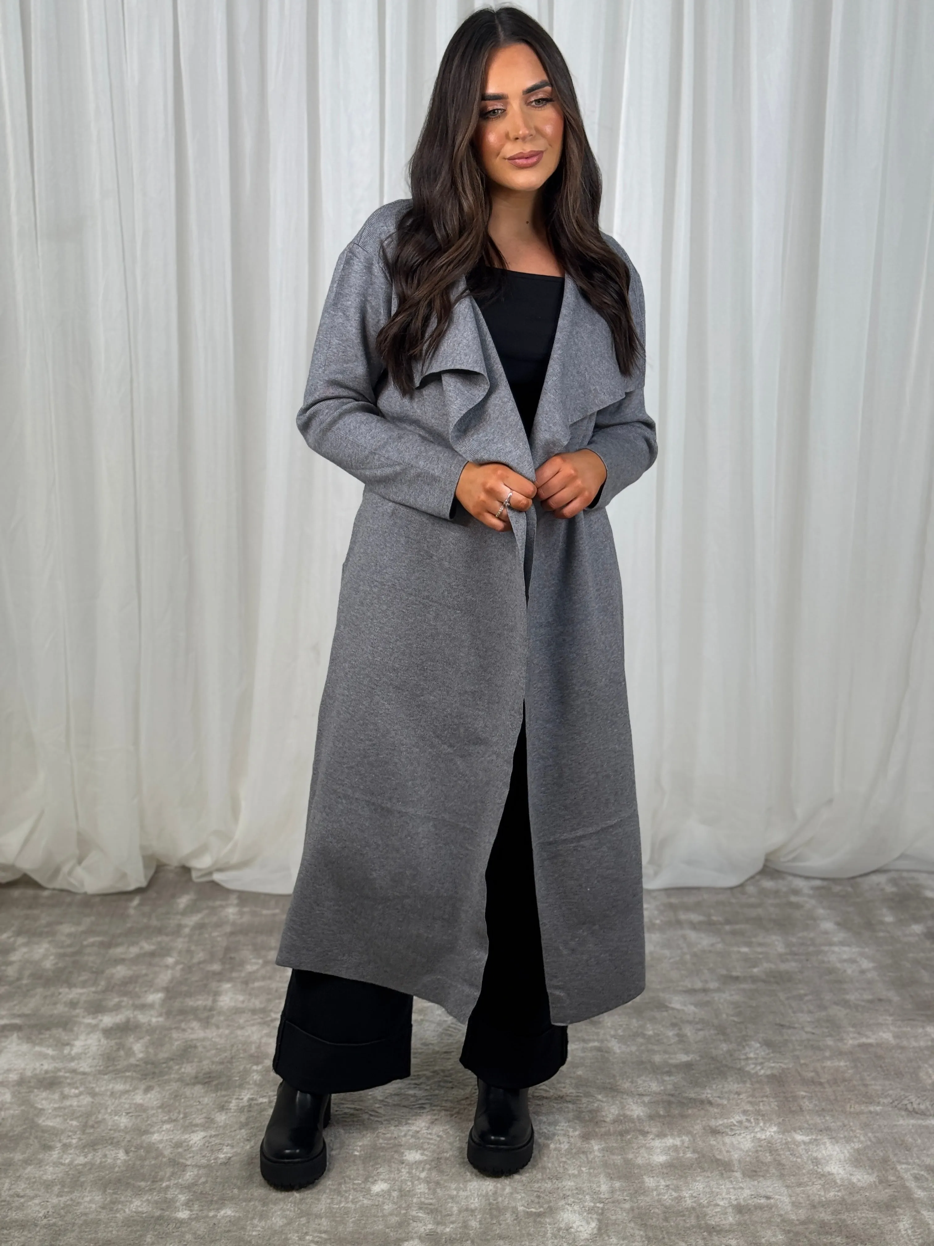 Willow Longline Jacket In Grey