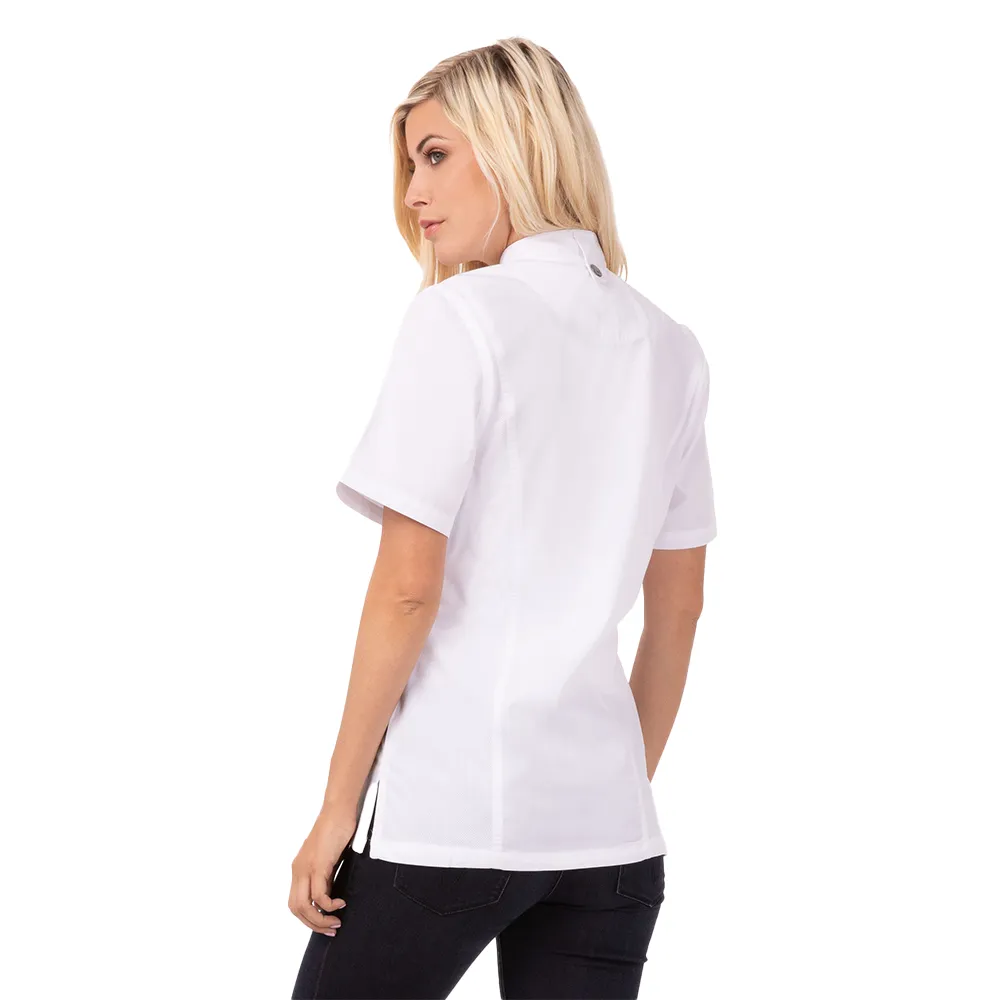 WOMEN NEPAL SPRINGFIELD CHEF COAT - White